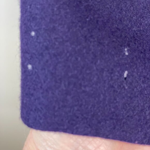 Calvin Klein Career Feminine WOOL Blend Coat Size 14 Purple Plum Pleated Long - Picture 9 of 16